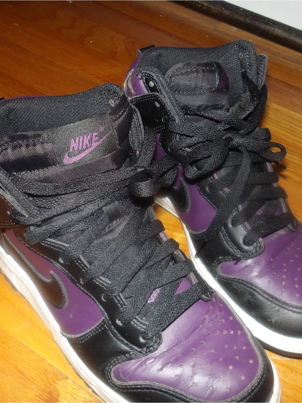 Nike x Fragment Dunk High Black and Purple Leather High-Top Sneakers